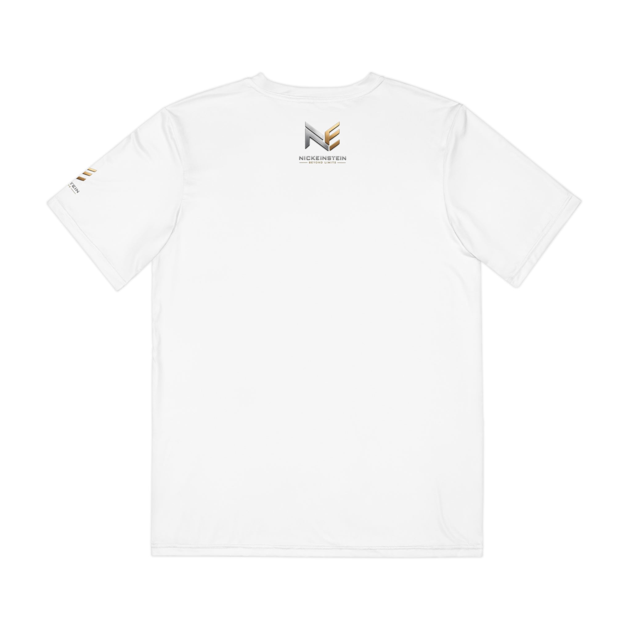 NickEinstein Metallic Logo Polyester Tee — Men's Athletic Performance Shirt