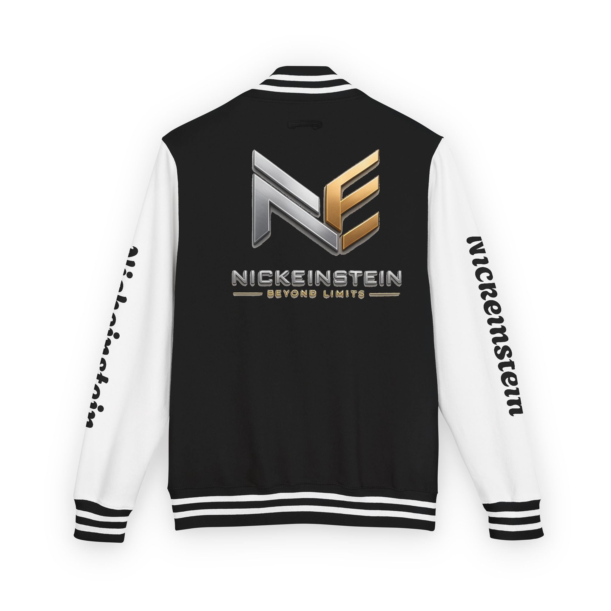 NICKEINSTEIN Premium Varsity Jacket – Black & Gold Edition