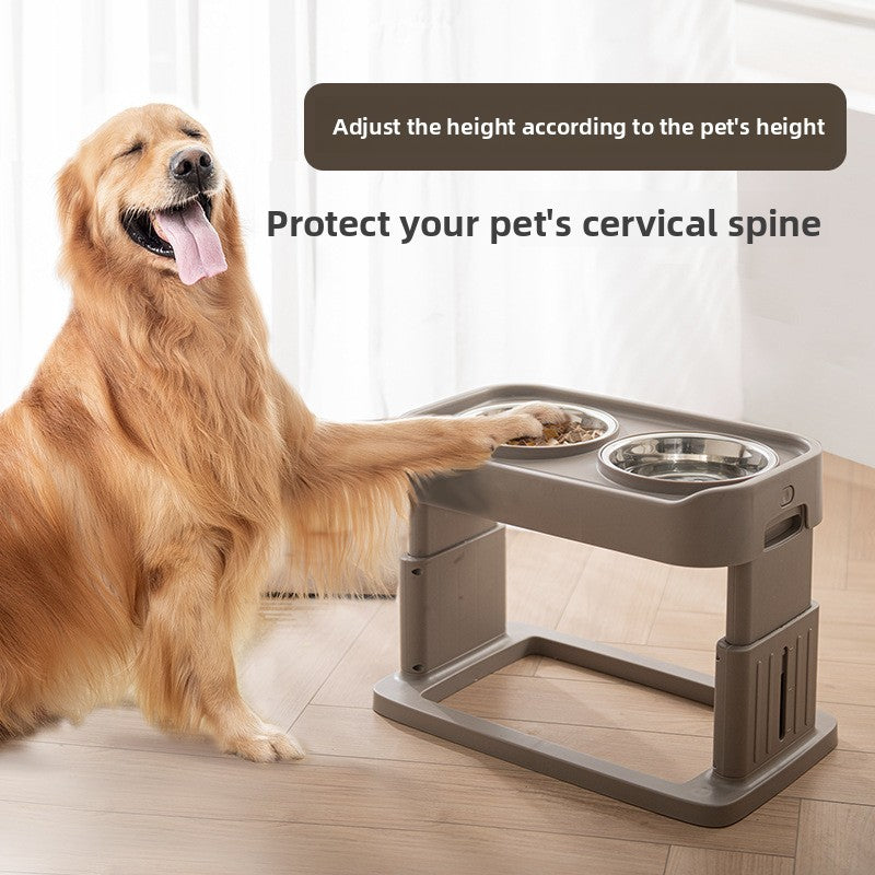 Adjustable Elevated Pet Feeding Bowl Stainless Steel
