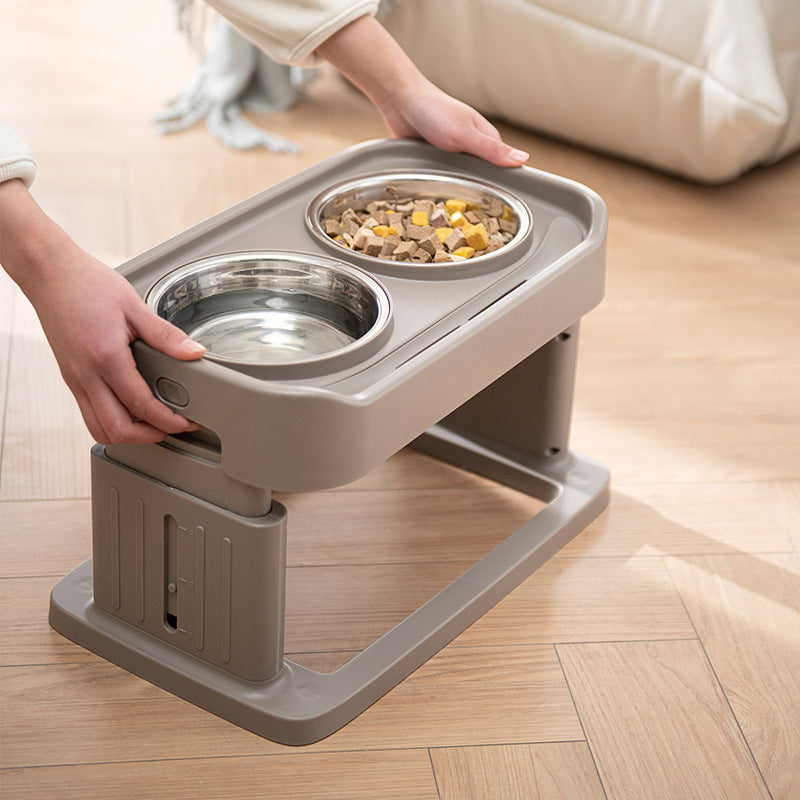 Adjustable Elevated Pet Feeding Bowl Stainless Steel