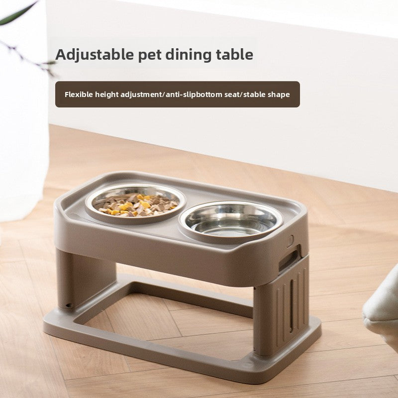 Adjustable Elevated Pet Feeding Bowl Stainless Steel